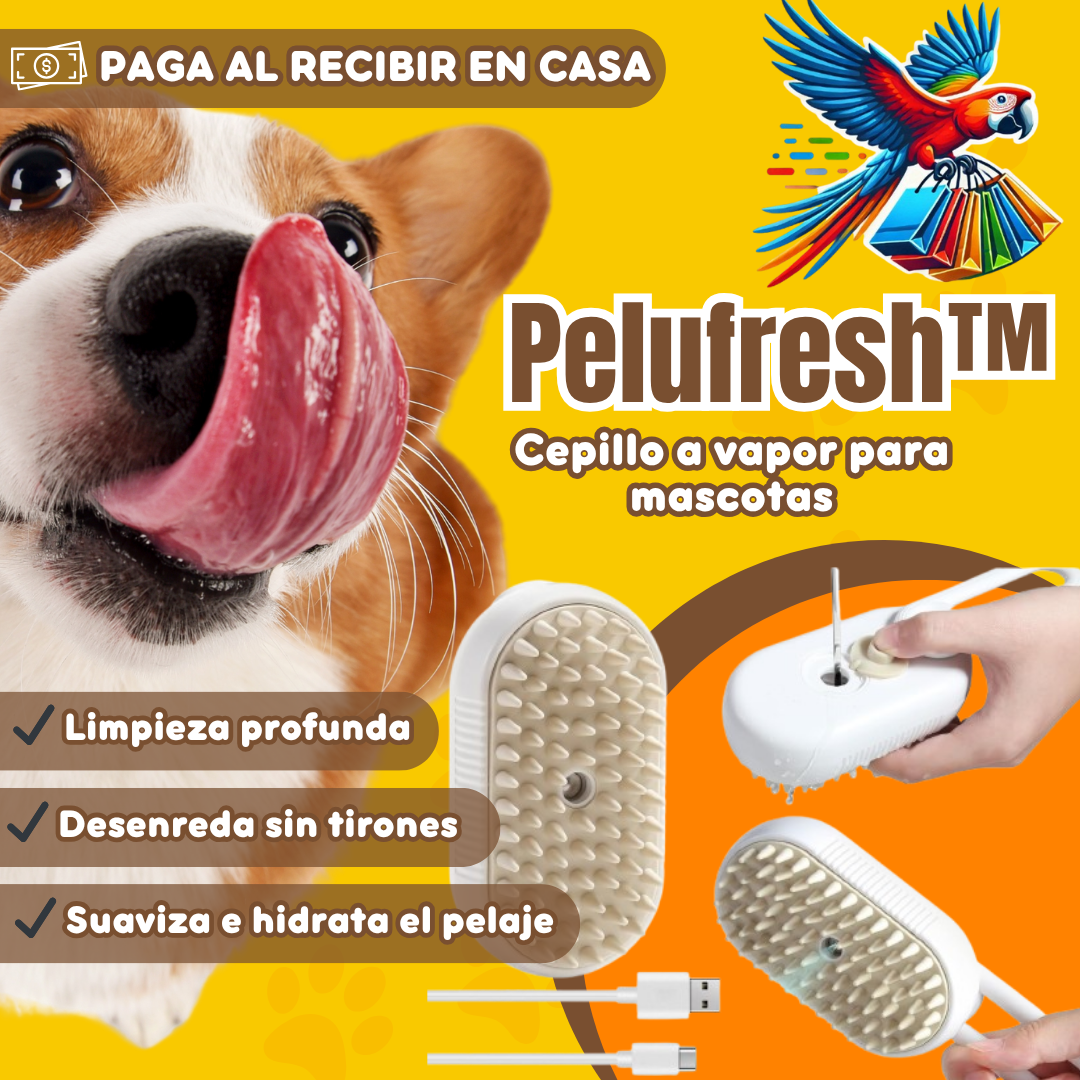 Pelufresh™ Cepillo a vapor para mascotas
