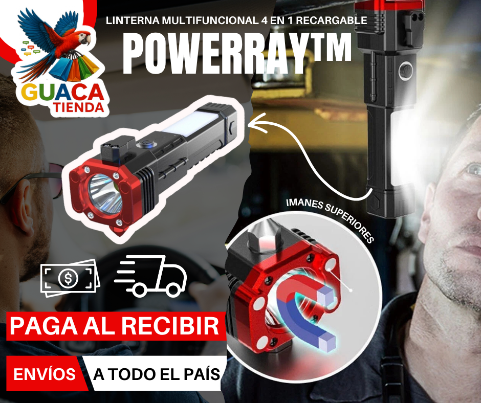 PowerRay™ Linterna Multifuncional 4 En 1 Recargable