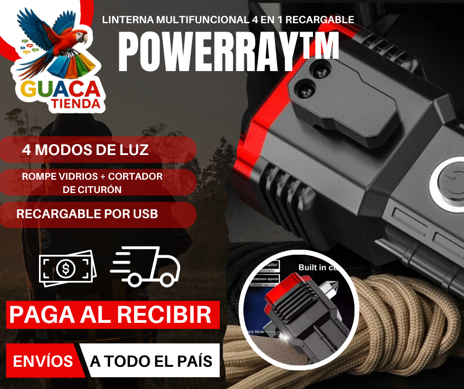 PowerRay™ Linterna Multifuncional 4 En 1 Recargable