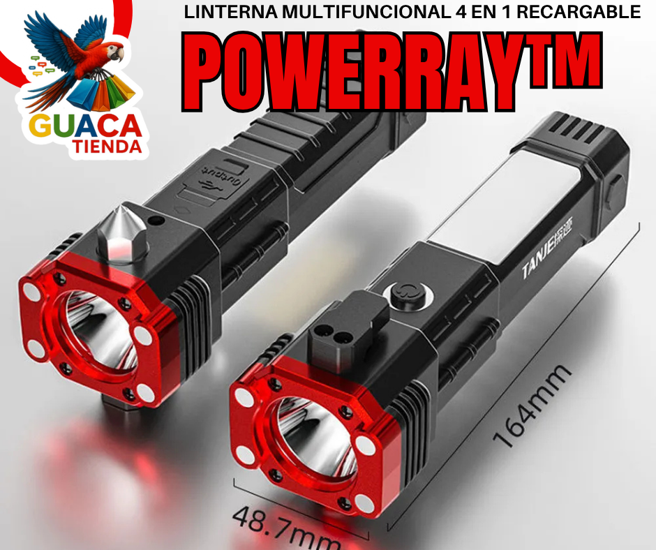 PowerRay™ Linterna Multifuncional 4 En 1 Recargable